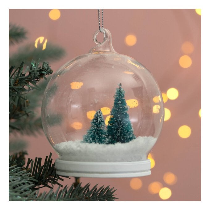 Fillable Glass Hanging Snow Globe 8cm image number 1