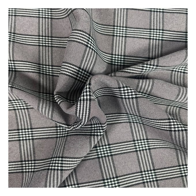 Black and White Check Spandex Jersey Fabric by the Metre | Hobbycraft