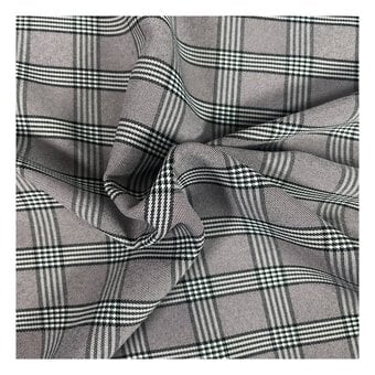 Black and White Check Spandex Jersey Fabric by the Metre