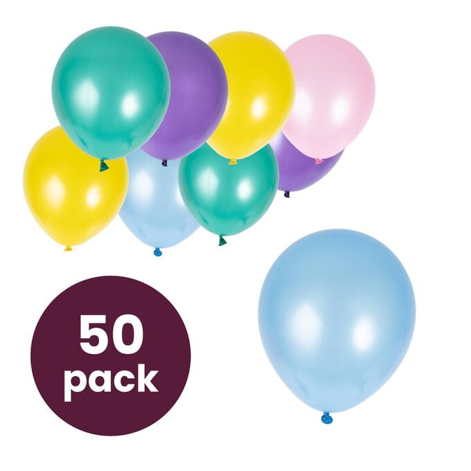 Pastel Latex Balloons 50 Pack image number 1