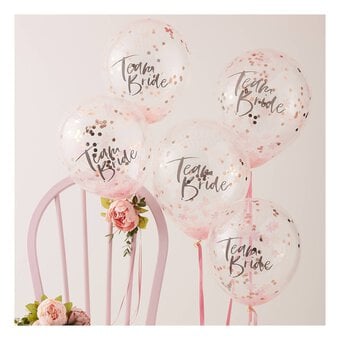 Ginger Ray Rose Gold Team Bride Confetti Balloons 5 Pack image number 2