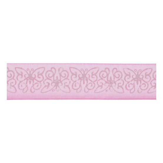 Pink Butterfly Organdie Ribbon 25mm x 3m image number 2