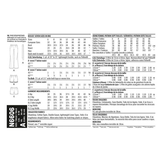 New Look Women's Trousers and Shorts Sewing Pattern N6606 image number 2
