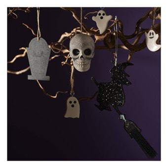 Black Beaded Witch Decoration 14cm x 22cm