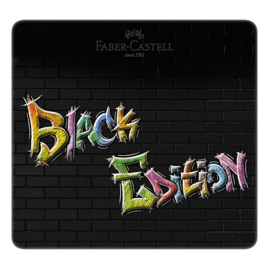 Faber-Castell Assorted Black Edition Colour Pencils Tin 24 Pack image number 1