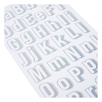 Silver Holographic Alphabet Chipboard Stickers 90 Pieces | Hobbycraft