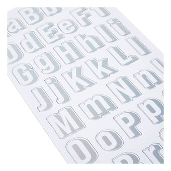 Silver Holographic Alphabet Chipboard Stickers 90 Pieces image number 2