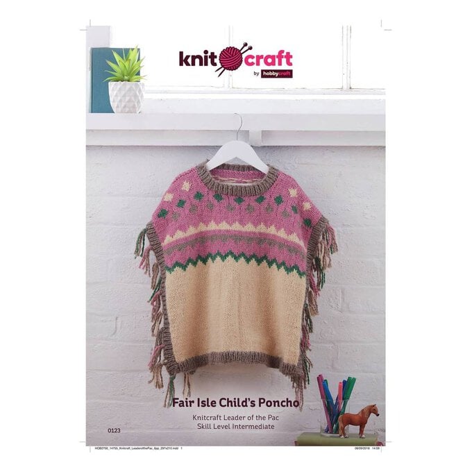 Knitcraft Fair Isle Child's Poncho Digital Pattern 0123 image number 1