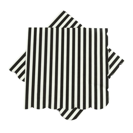 Black and White Striped Napkins 12 Pack  image number 4