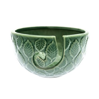 Green Leaf Pattern Yarn Bowl