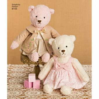 Simplicity Stuffed Bears Sewing Pattern 8155 image number 6