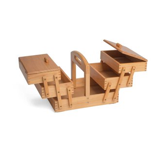 Wooden Cantilever 3 Tier Sewing Box 23cm x 31cm x 24cm