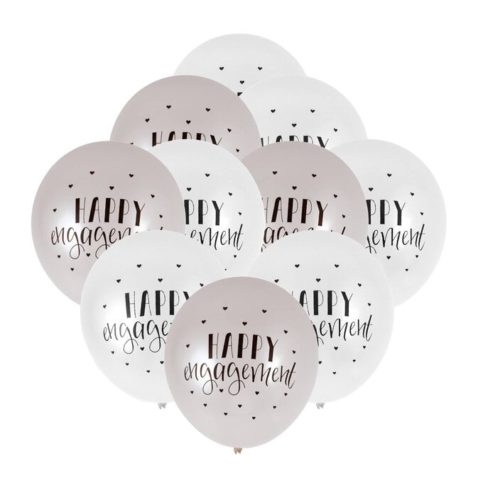 Happy Engagement Latex Balloons 10 Pack image number 1