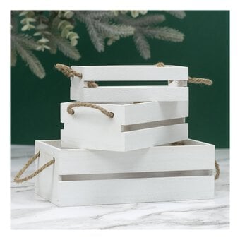 White Wooden Decorative Storage Set 3 Pieces