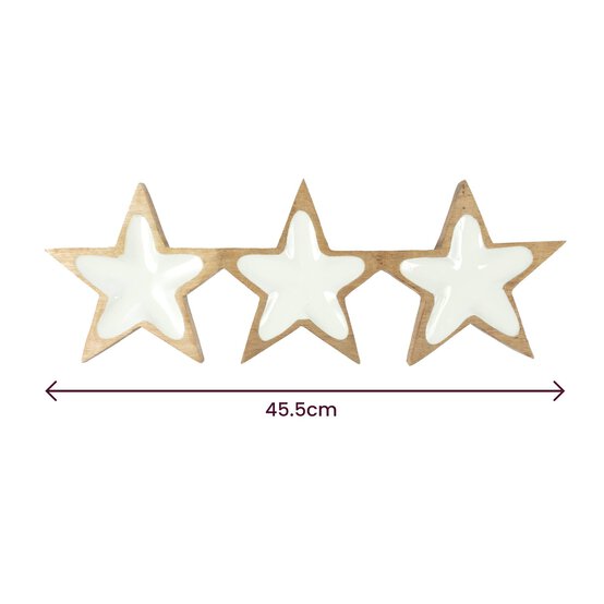 White Wooden Enamel Three Star Tray image number 5