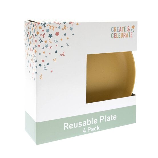 Create & Celebrate Reusable Plates 4 Pack image number 4