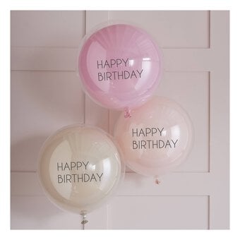 Ginger Ray Pink Double Layered Balloons 3 Pack