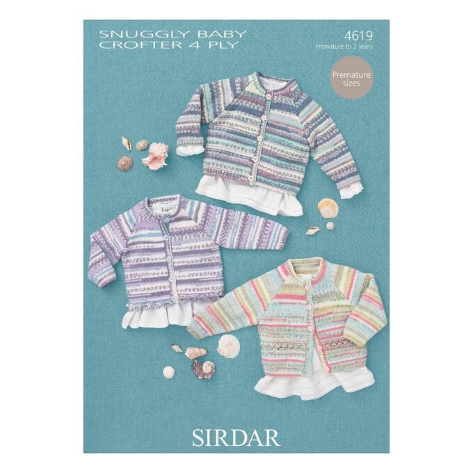 Sirdar Snuggly Baby Crofter 4 Ply Cardigan Digital Pattern 4619 image number 1