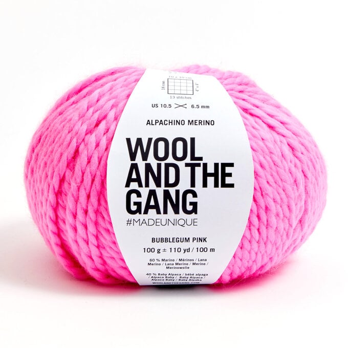 Wool and the Gang Bubblegum Pink Alpachino Merino 100g image number 1