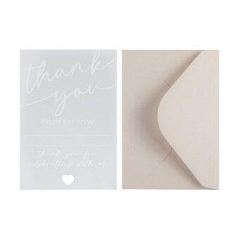 White Vellum Thank You Cards 20 Pack 