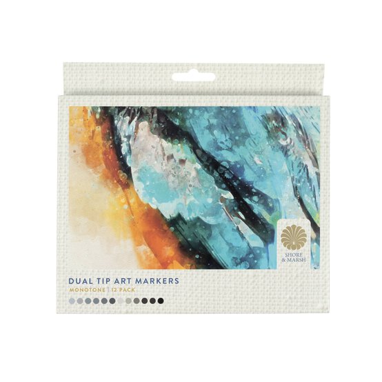 Shore & Marsh Monotone Dual Tip Art Markers 12 Pack  image number 6