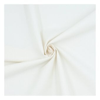 Dove White Solid Colour Cotton Fabric by the Metre