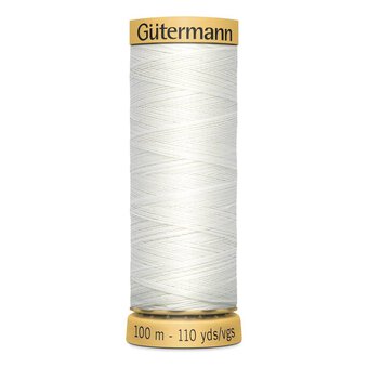 40wt Ecru Cotton Hand Quilting Thread, Gutermann #738219-829