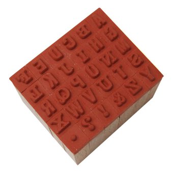 Block Mini Alphabet Wooden Stamp Set 30 Pieces