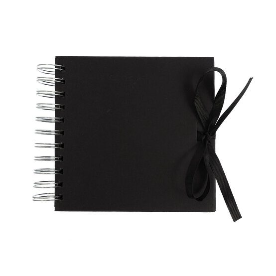 Spiral Bound Black Scrapbook 6 x 6 Inches image number 1