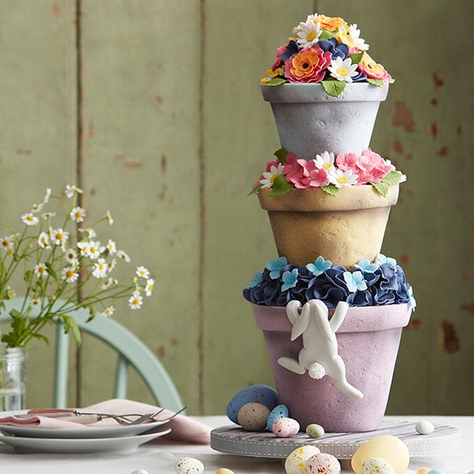 How to Make a Bunny Plant Pot Cake image number 1