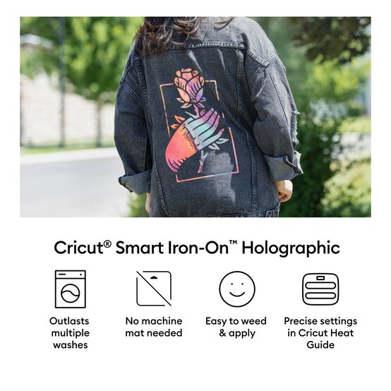 Cricut Blue Holographic Iron-On 13 x 36 Inches image number 4