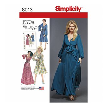 Simplicity 1970s Vintage Dress Sewing Pattern 8013 (14-22)