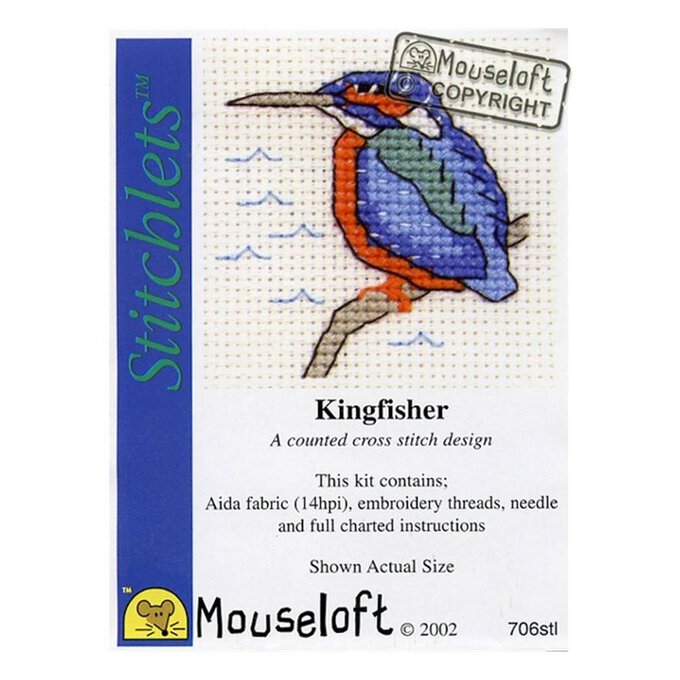 Mouseloft Stitchlets Kingfisher Cross Stitch Kit image number 1