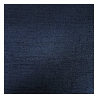 Navy Double Gauze Fabric by the Metre