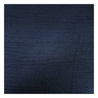 Navy Double Gauze Fabric by the Metre
