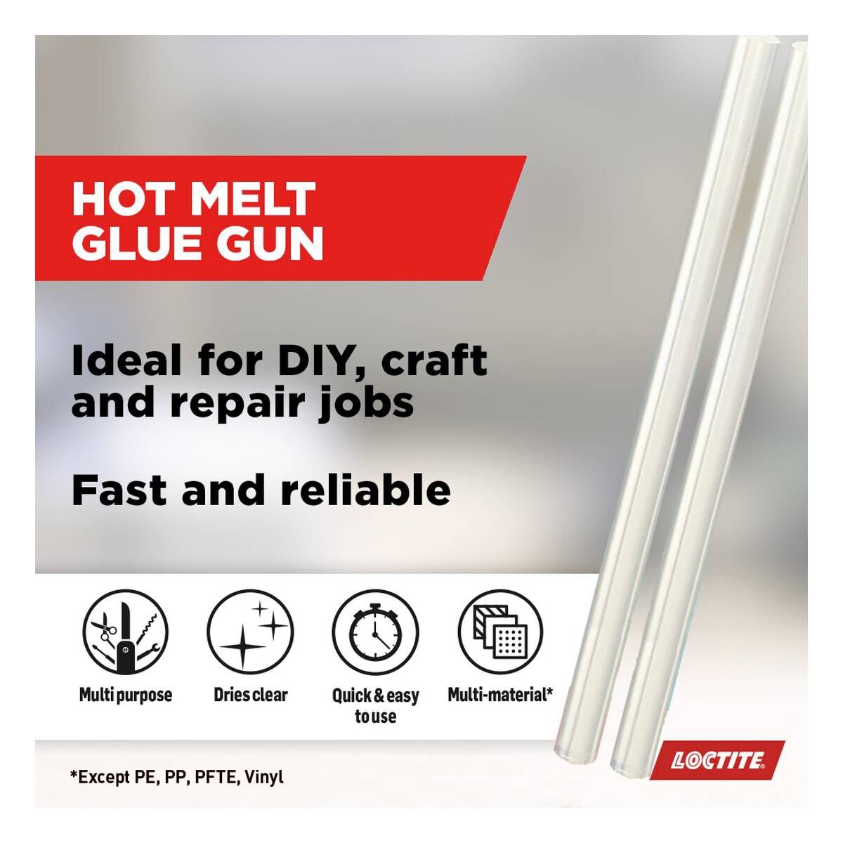 Loctite Adhesive Hot Melt Glue Gun Sticks 6 Pack Hobbycraft