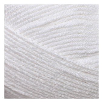 Knitcraft White Cotton Blend Plain DK Yarn 100g