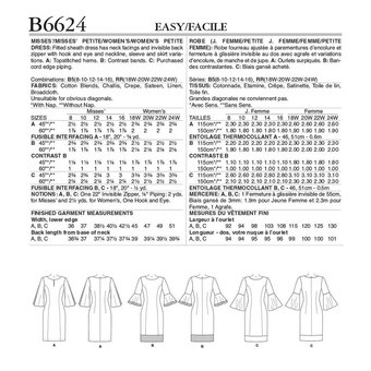 Butterick Women's Dresses Sewing Pattern B6624 (B5 8-16)