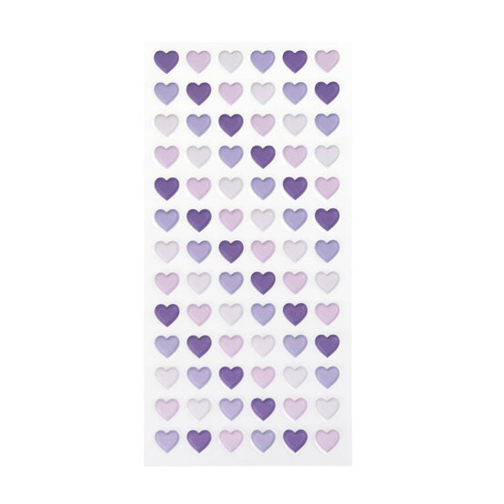 Lilac Heart Puffy Stickers 78 Pack image number 1