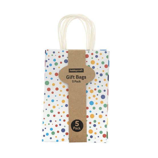 Multicolour Party Paper Gift Bags 5 Pack image number 4