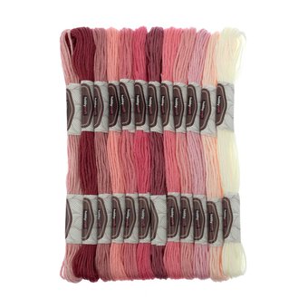 Pink Embroidery Floss 8m 12 Pack