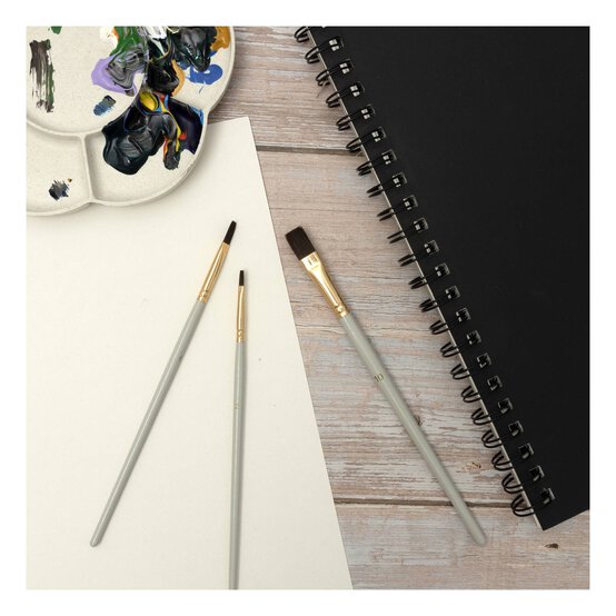 Flat Wooden Brush Set 3 Pack