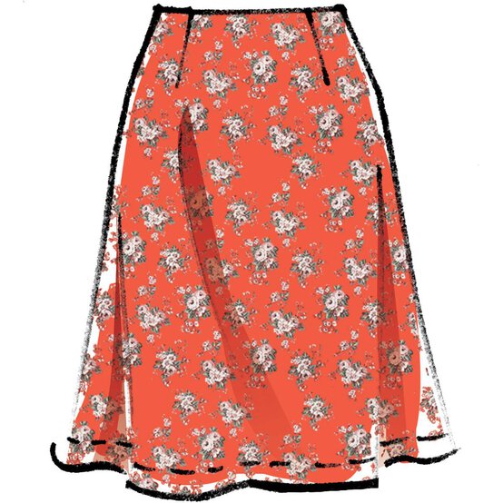 McCall&rsquo;s Women's Skirt Sewing Pattern L-XXL M8068 image number 3