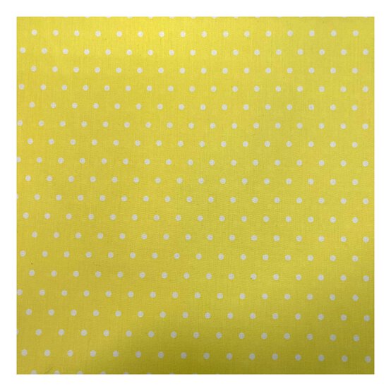 Lemon Simple Polka Polycotton Fabric by the Metre image number 2