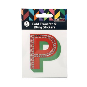 Cold Transfer and Bling Letter P Sticker Set