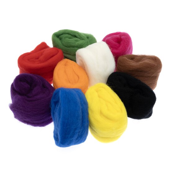 Bright Felting Wool 10g 10 Pack image number 1