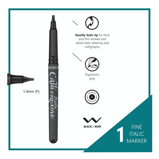 Manuscript Italic Black Fine Marker 1.4mm image number 3