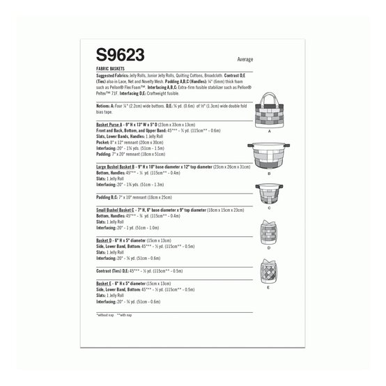 Simplicity Fabric Baskets Sewing Pattern S9623 image number 2