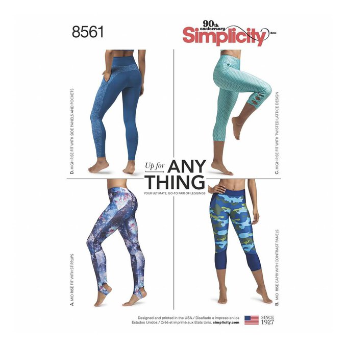 Simplicity Women's Leggings Sewing Pattern 8561 (XS-XL)