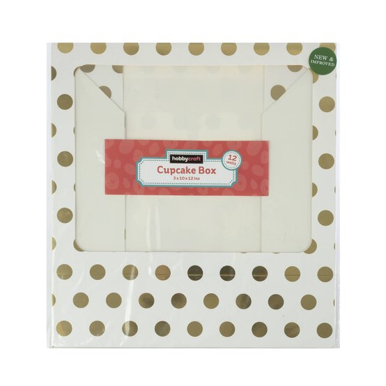 Gold Polka Dot Cupcake Box 12 Wells image number 4